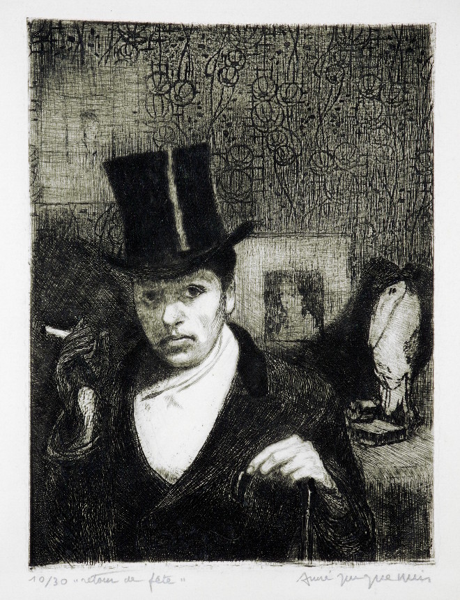 André Jacquemin, Retour de fête (autoportrait)