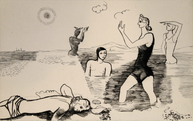 Yves Alix - Baigneuses à Tahiti - Saint Tropez