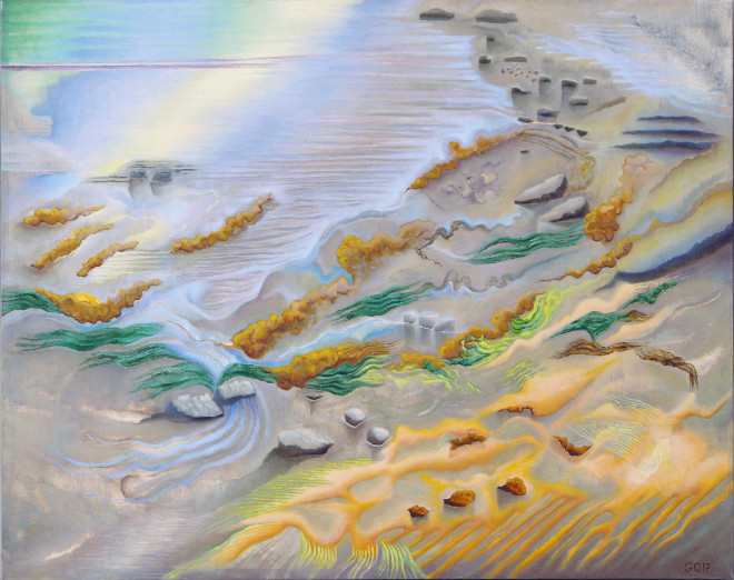 Guillaine Querrien, Plage rose - Pastel