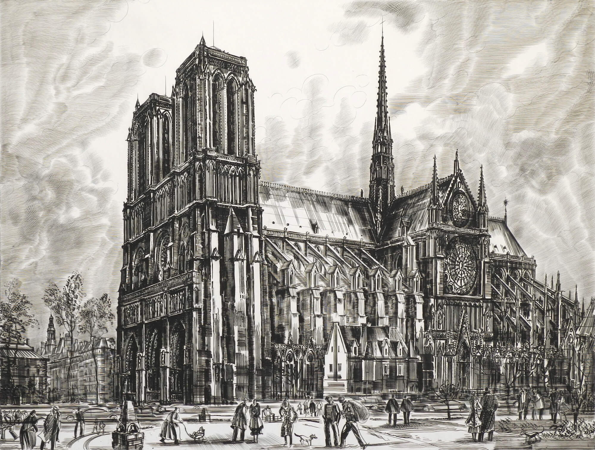 Albert Decaris, Notre Dame de Paris vue du pont Saint Michel