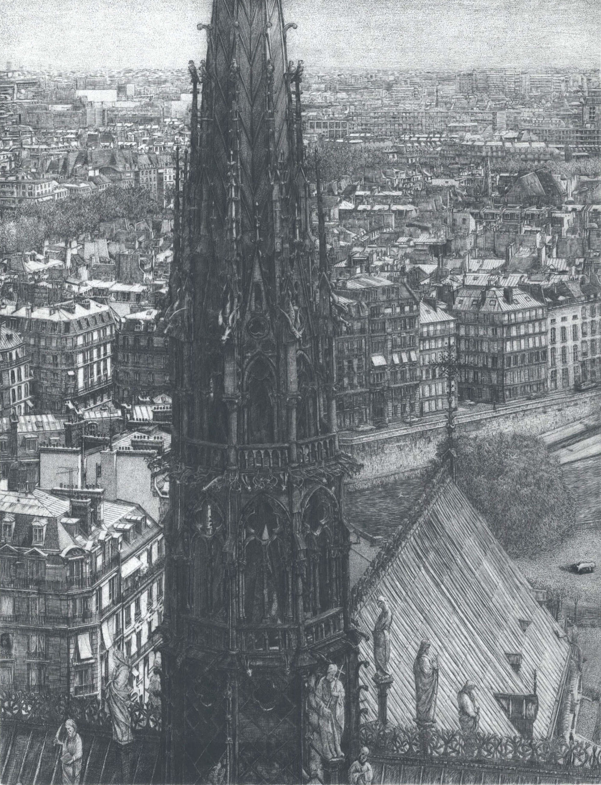 Takuji Kubo, Notre Dame, the spire (la flèche)