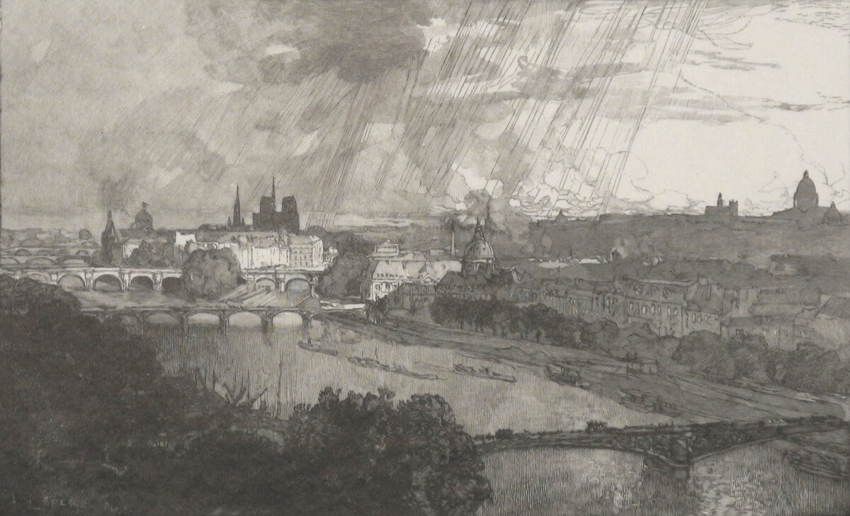 Auguste Lepère, Paris, vu du Pavillon de Flore