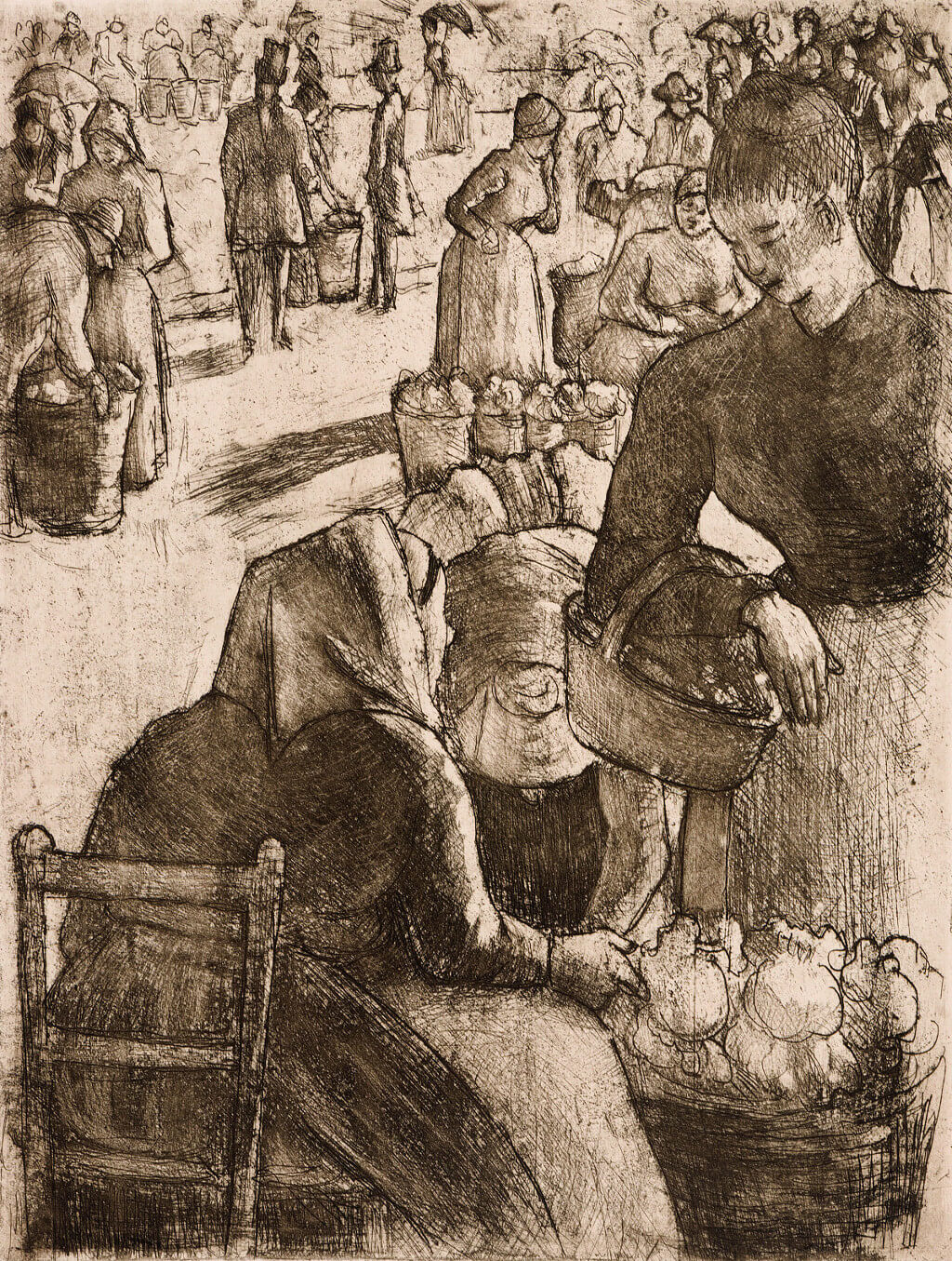 Camille Pissarro, Marché aux légumes, à Pontoise